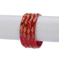 Afast Designer Fancy Party Bangle/ Kada Set, Red, Glass, Pack Of 4 - Swadesiicart