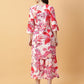 Joban Fashion Red Cotton Printed & Hand Work Co-ord Set - Swadesiicart