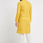 Ethnic India Yellow Men's Kurta Ethnic Motifs Cotton | Swadesiicart