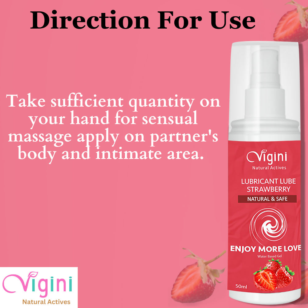 Vigini Intimate Strawberry Lubricant Personal Lube Water Based Gel - Swadesiicart