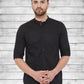 Even Apparels Pure Cotton Black Short Kurta - Black | Swadesiicart