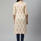 Ahalyaa Womens Chiku Pure Cotton Printed Kurtas | Swadesiicart