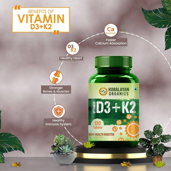 Vitamin D3 + K2 Promote Healthy Bones Nutraceutical: 120 Tablets