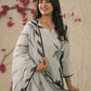 Ethnic Festive Wear Muslin Off White Stitched Suit With Dupatta - Tanisha | Swadesiicart
