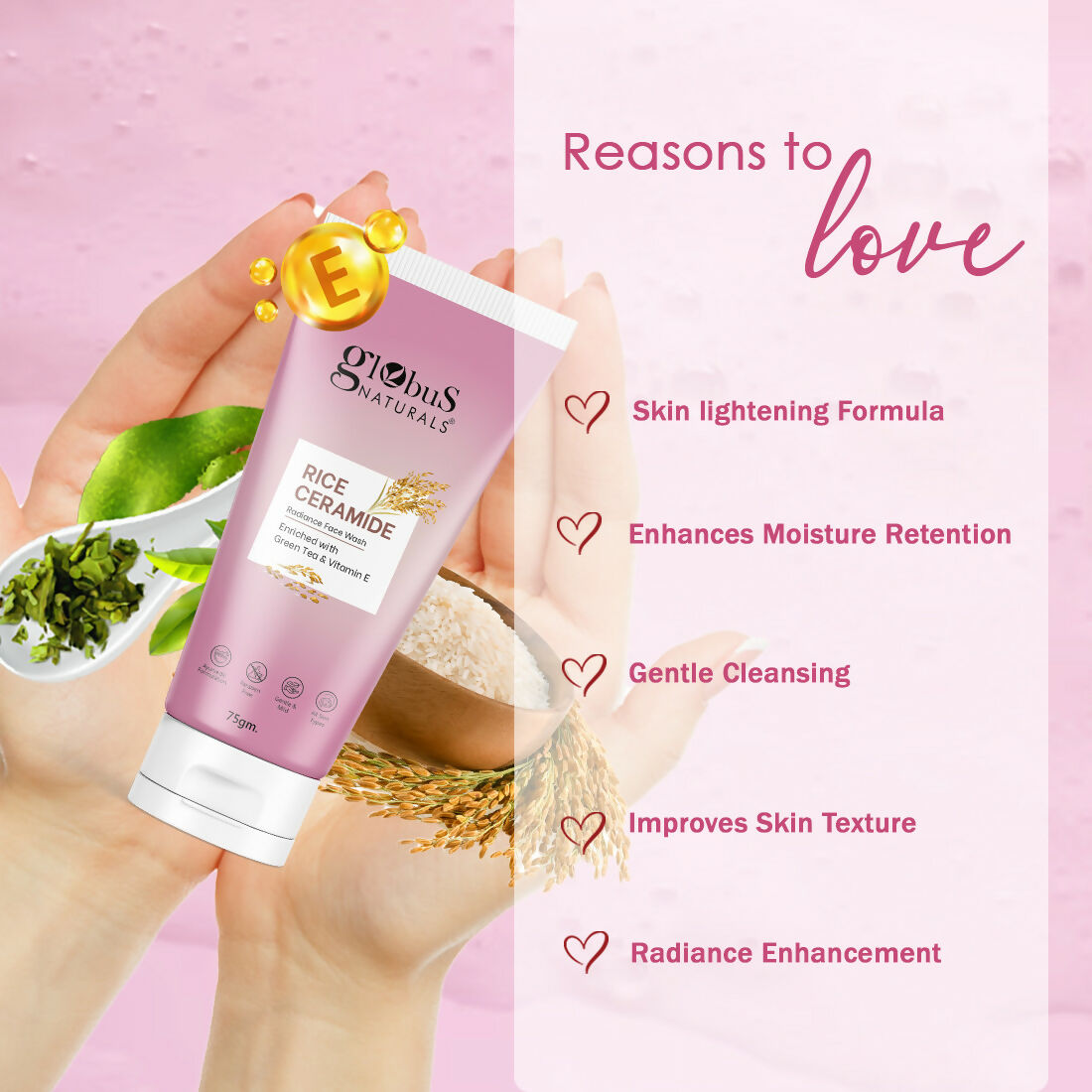Globus Naturals Rice Ceramide Face Wash | Swadesiicart