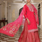 Jyoti Fashion Women's Pink Cotton Silk Floral Print with Embroidered Kurta Set | Swadesiicart