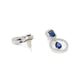 Stone kundan earrings (Blue) - Ruby Raang - Ruby Raang Studio