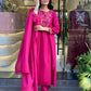 The52 Pink Women's Gorgeous Chanderi Fabric Embroidered Work Straight Kurta Pant and Dupatta Set - Swadesiicart