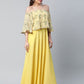 Ahalyaa Women Crepe Printed Yellow Dress | Swadesiicart
