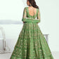 Aastha Fashion Pista Green Butterfly Net Tone To Tone Cotton Thread Work And Sequence Work Embroidery Wedding Wear Lehenga Choli