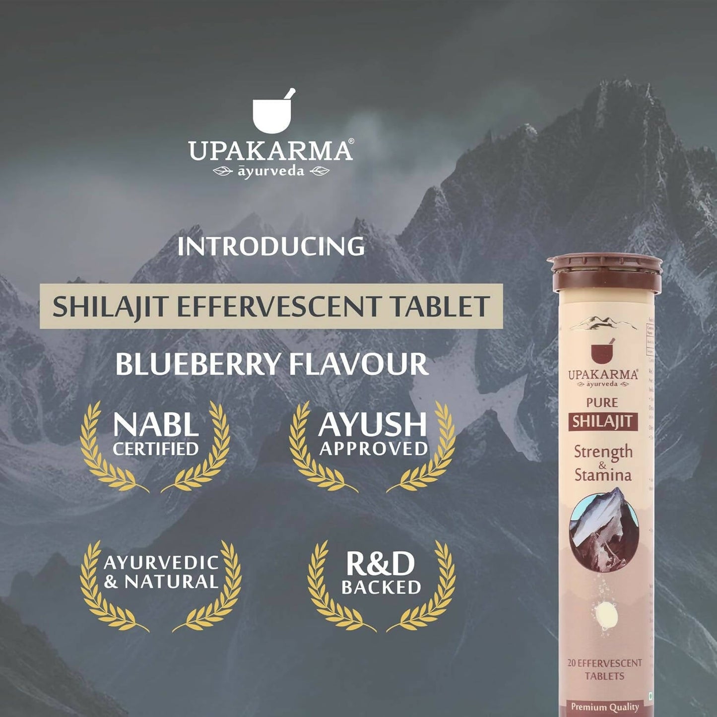 Upakarma Ayurveda Pure SJ Effervescent Tablets in 2 Unique Flavors (Pure SJ & Orange) Combo | Swadesiicart