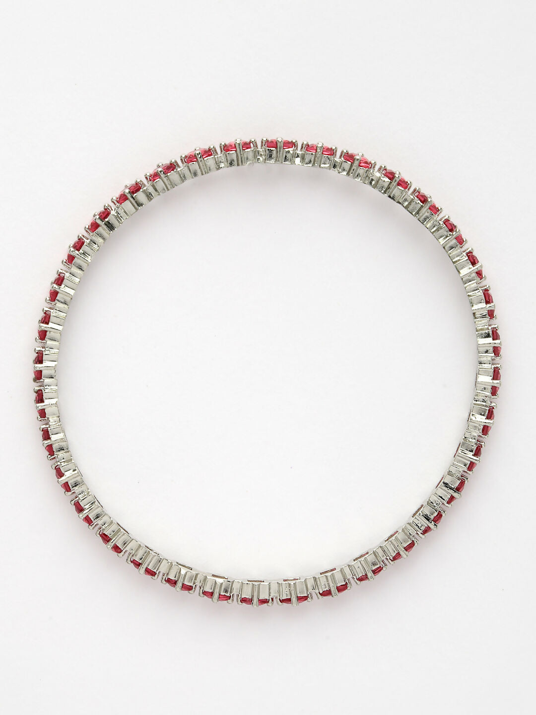 NVR Women's Set of 2 Pink CZ Stone-Studded Handcrafted Bangles - Swadesiicart