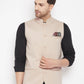 Even Apparels Cream Merino Men Woven Nehru Jacket BF715 | Swadesiicart