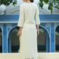 Juniper Light Yellow Ethnic Motif Printed Rayon Kurta With Lace Work - Swadesiicart