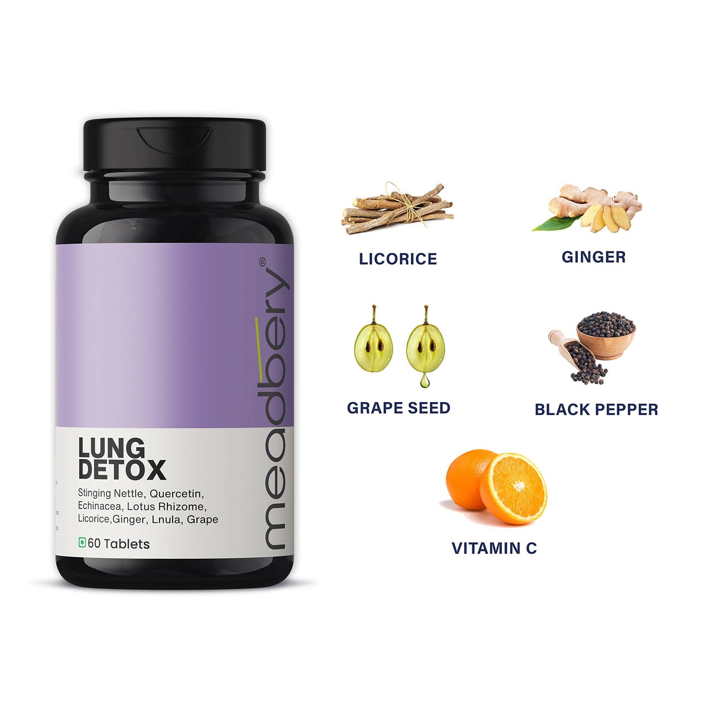 Meadbery Lung Detox Tablets - Swadesiicart