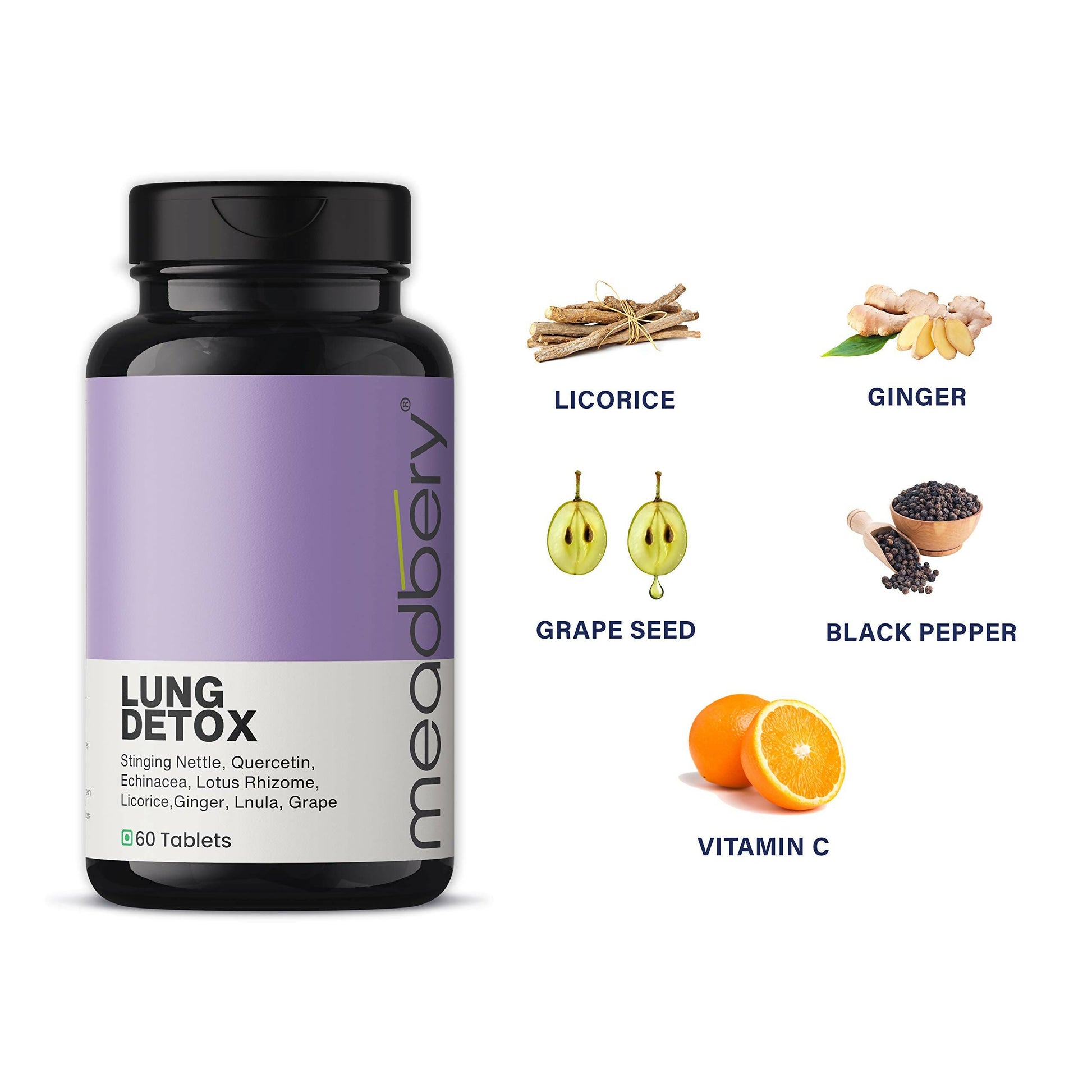 Meadbery Lung Detox Tablets - Swadesiicart