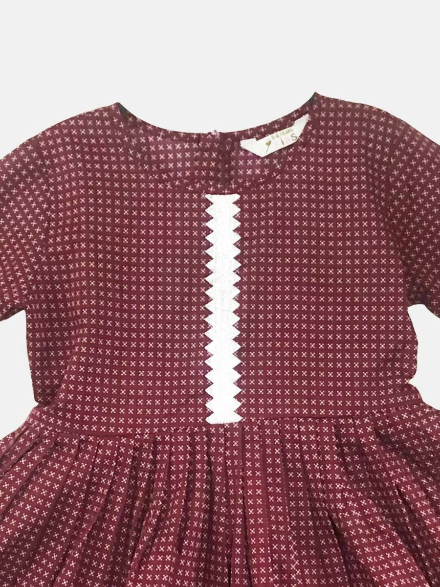 Ahalyaa Maroon Pure Cotton Digital Printed Kids Kurta Sharara Set For Girls | Swadesiicart