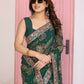 Ai Fashion Green Georgette Rajwadi Bandhani Print Party Wear Saree