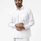 Ramraj Cotton Mens Full Sleeve Formal Poly Cotton White Shirt | Swadesiicart