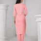 Ethnic Festive Wear Reyon Baby Pink Stitched Suit With Dupatta - Tanisha | Swadesiicart