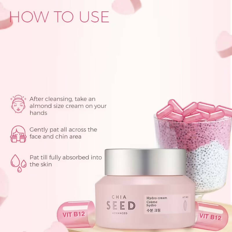 The Face Shop Chia Seed Hydro Cream - Korean Skincare | Swadesiicart