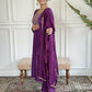 Purple Rayon Slub Stitched Suit With Dupatta - Tanisha | Swadesiicart