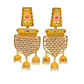 Traditional Gold-Polished Meenakari Yellow Jhumka Jhumki Earrings By House of Ree - Swadesiicart