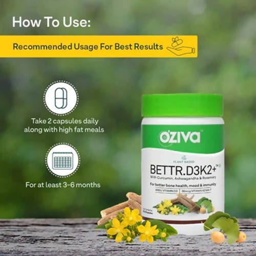 OZiva Plant Based Bettr.D3K2+ Capsules | Swadesiicart