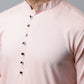 Even Apparels Pink Color Linen Pure Cotton Men's Kurta With Side Placket (SLD070) | Swadesiicart