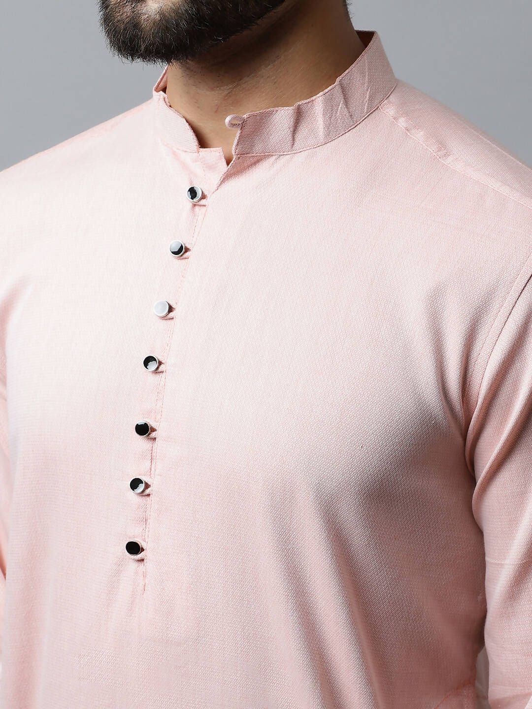 Even Apparels Pink Color Linen Pure Cotton Men's Kurta With Side Placket (SLD070) | Swadesiicart