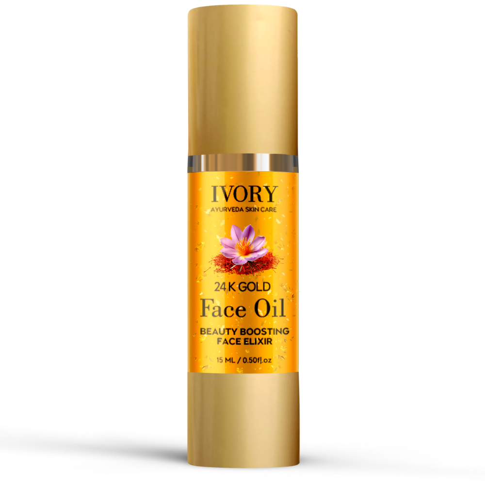 Ivory Natural 24K Gold Face Polish Oil For Luxurious Exfoliating And Rejuvenating Skincare | Swadesiicart