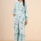 Juniper Women Teal Rayon Printed Straight Jumpsuit - Swadesiicart