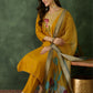 The52 Mustard Women's Beautiful Rayon Fabric Embroidered Work Straight Kurta, Pant and Dupatta Set - Swadesiicart