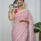 Vamsee Patangiyu Pink Georgette Saree - Swadesiicart