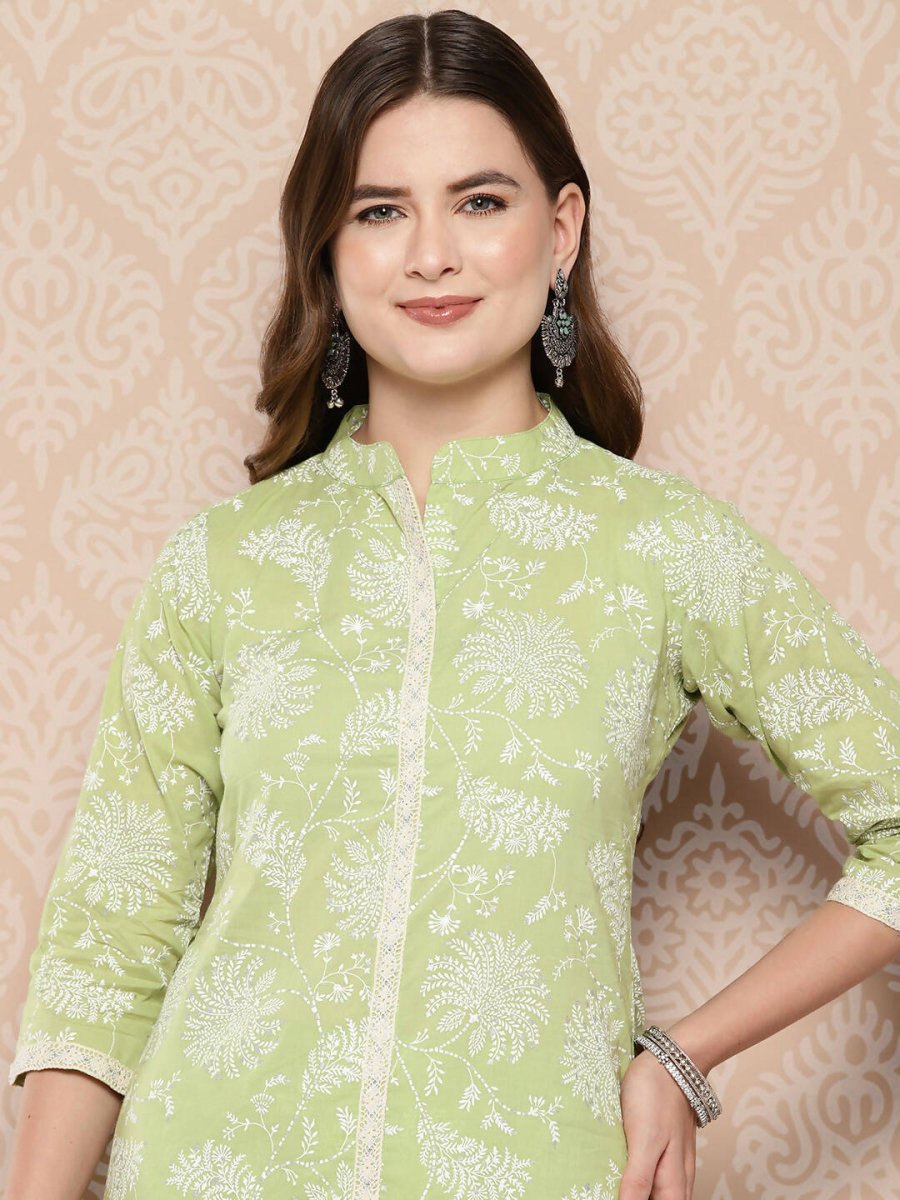 Ahalyaa Women's Traditional Wear Co-ods - Pista Green | Swadesiicart