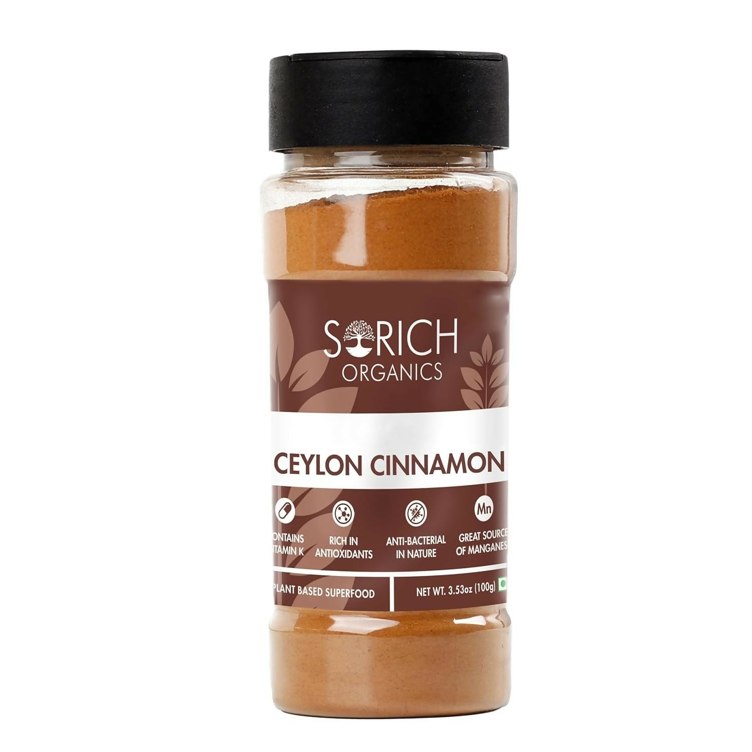 Sorich Organics Ceylon Cinamon Sticks Powder (Dalchini Powder) | Swadesiicart