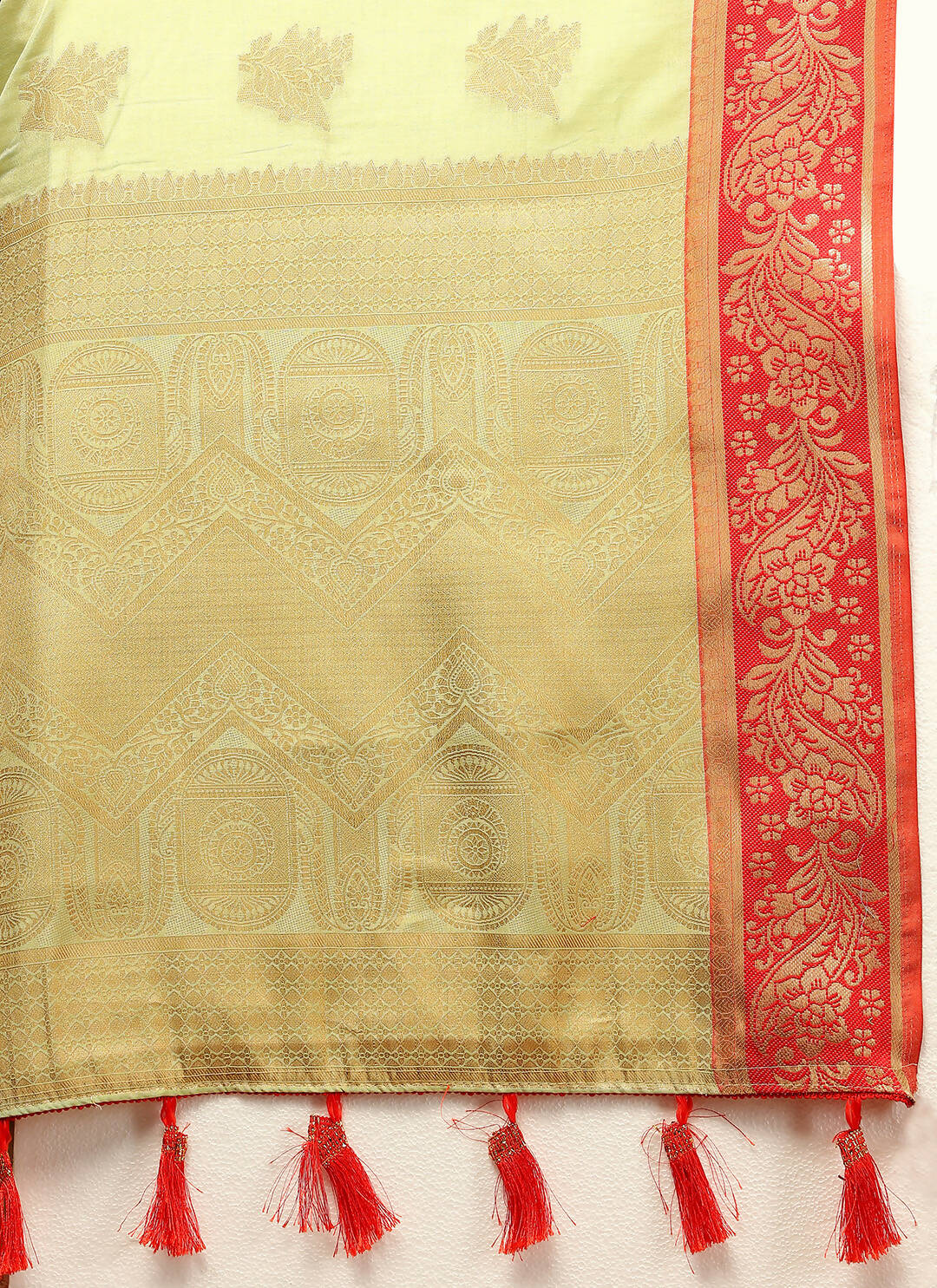 Lorenvalley Fashion Seagreen Cotton Woven Design with Zari Weaving Design Saree - Swadesiicart