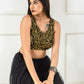 Amodini Designer Studio Women's Velvet Golden Sleeveless Blouse