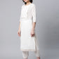 Ahalyaa Women Offwhite Pure Cotton Printed Floral Kurta With Trousers | Swadesiicart