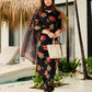 The52 Black Women's Gorgeous Printed Silk Blend Fabric Straight Kurta, Pant and Dupatta Set - Swadesiicart