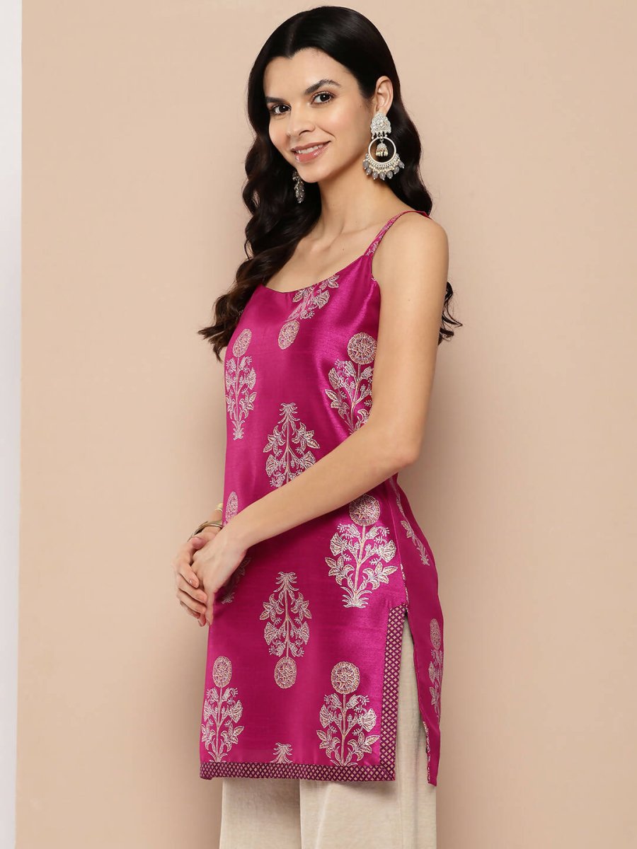 Ahalyaa Women's Traditional wear Tunic - Royal Pink | Swadesiicart