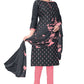 Black Slab cotton Printed Unstitched Dress Material - Tanvi