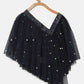Ahalyaa Navy Blue Net Asymmetric Kids Top With Skirt For Girls | Swadesiicart