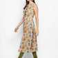 NOZ2TOZ Women's Mustard & Grey Floral Printed Kurta- (1pc set) - Swadesiicart