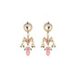 Nuyug 22K Gold Plated Pearl Empress Flora Pink Stone Drops Necklace Set | Swadesiicart