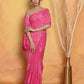 Very Much Indian Handblock Printed Cotton Saree With Natural Dyes - Pink | Swadesiicart