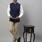 Even Apparels Pure Wool Nehru Jacket - Navy | Swadesiicart