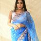 Vamsee Manali Blue Organza Saree - Swadesiicart