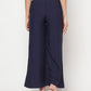Aniyah Rayon Flared Slip-On Navy Blue Palazzo