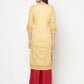 Aniyah Rayon Digital Screen Printed Golden Beige Straight Kurta - Swadesiicart